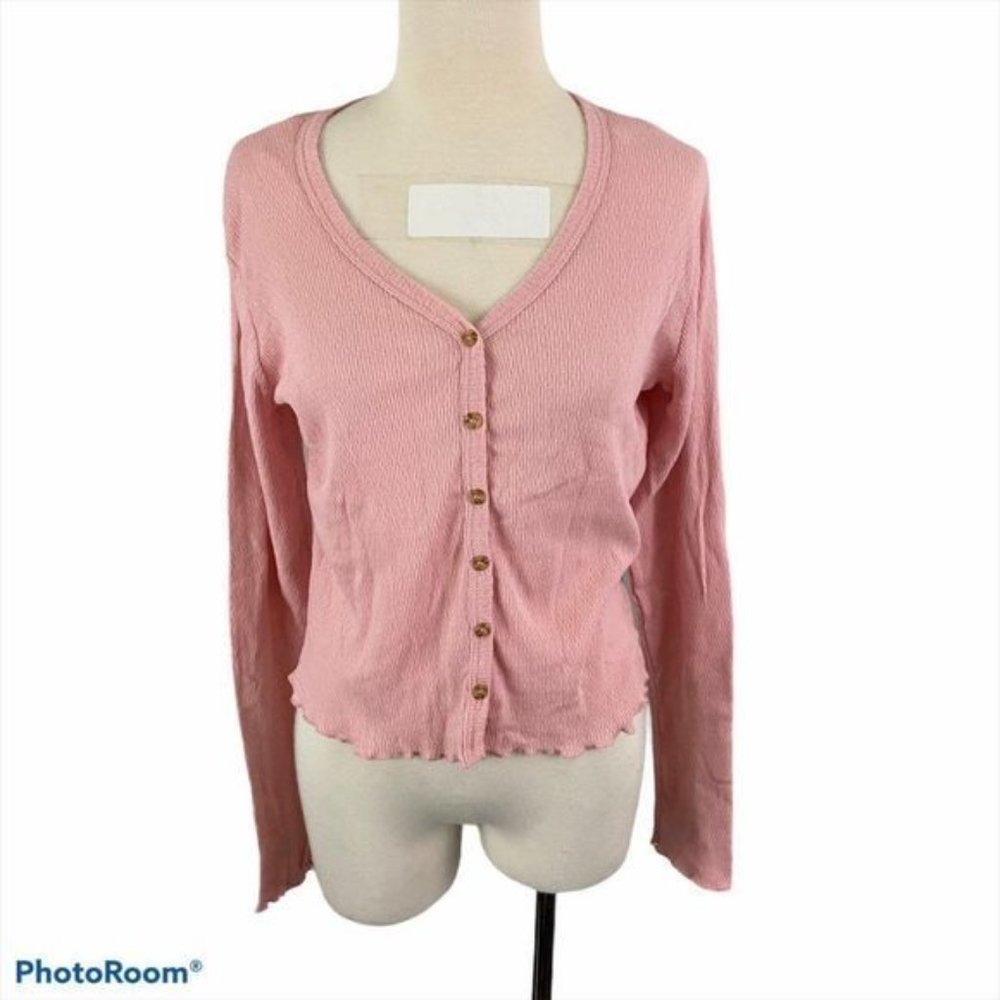 NWT POOF Pink Button? Down Cardigan